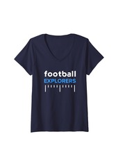 Hudson Jeans Womens Hudson Explorers Football Lines HS V-Neck T-Shirt