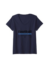 Hudson Jeans Womens Hudson Explorers Football Lines HS V-Neck T-Shirt