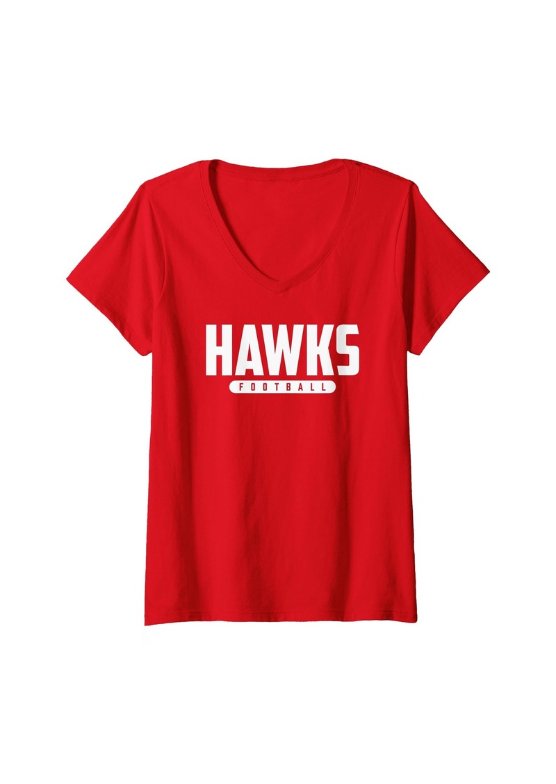 Hudson Jeans Womens Hudson Hawks Football V-Neck T-Shirt