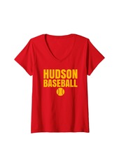 Hudson Jeans Womens Hudson High School Baseball V-Neck T-Shirt