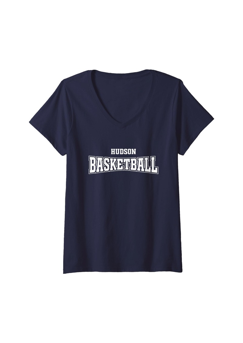 Hudson Jeans Womens Hudson High School Basketball Warp HS V-Neck T-Shirt