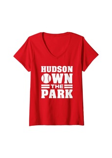 Hudson Jeans Womens Hudson High School Own the Park HS V-Neck T-Shirt