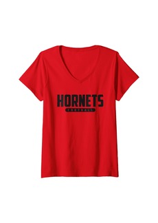 Hudson Jeans Womens Hudson Hornets Football V-Neck T-Shirt