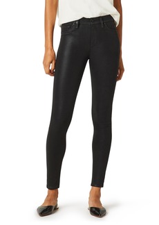 Hudson Jeans Barbara Coated High Waist Ankle Skinny Jeans in Noir Coated at Nordstrom