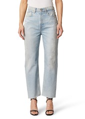 Hudson Jeans Elly High Waist Distressed Tapered Crop Jeans