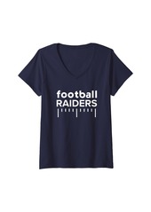 Hudson Jeans Womens Hudson Raiders Football Lines HS V-Neck T-Shirt