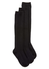 Hue 3-Pack Supersoft Cable Knit Knee High Socks