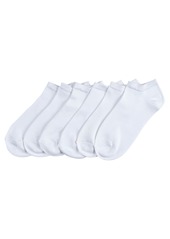 Hue 6 Pack Super-Soft Liner Socks - White