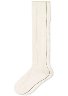 Hue Cable-Knit Knee High Socks - Ivory