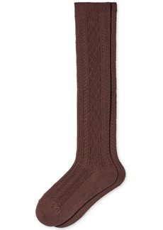 Hue Cable-Knit Knee High Socks - Espresso