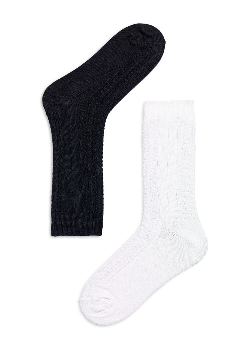 Hue Cable Ribbed Boot Socks, Pack of 2