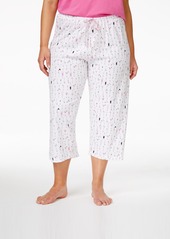 Hue Plus Size Cocktails Print Capri Pajama Pants