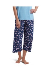 Hue Womens Plus Size Sleepwell Printed Knit Capri Pajama Pant made with Temperature Regulating Technology - Margarita