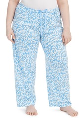 Hue Womens Plus size Sleepwell Printed Knit pajama pant made with Temperature Regulating Technology - Blue Animal