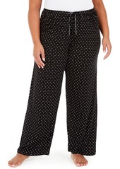 Hue Womens Plus size Sleepwell Printed Knit pajama pant made with Temperature Regulating Technology - Black