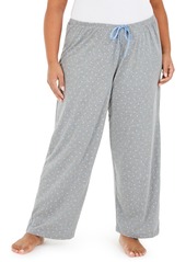 Hue Womens Plus size Sleepwell Printed Knit pajama pant made with Temperature Regulating Technology - Blue Animal