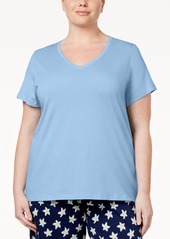 Hue Plus Size Short Sleeve V-Neck Pajama Top