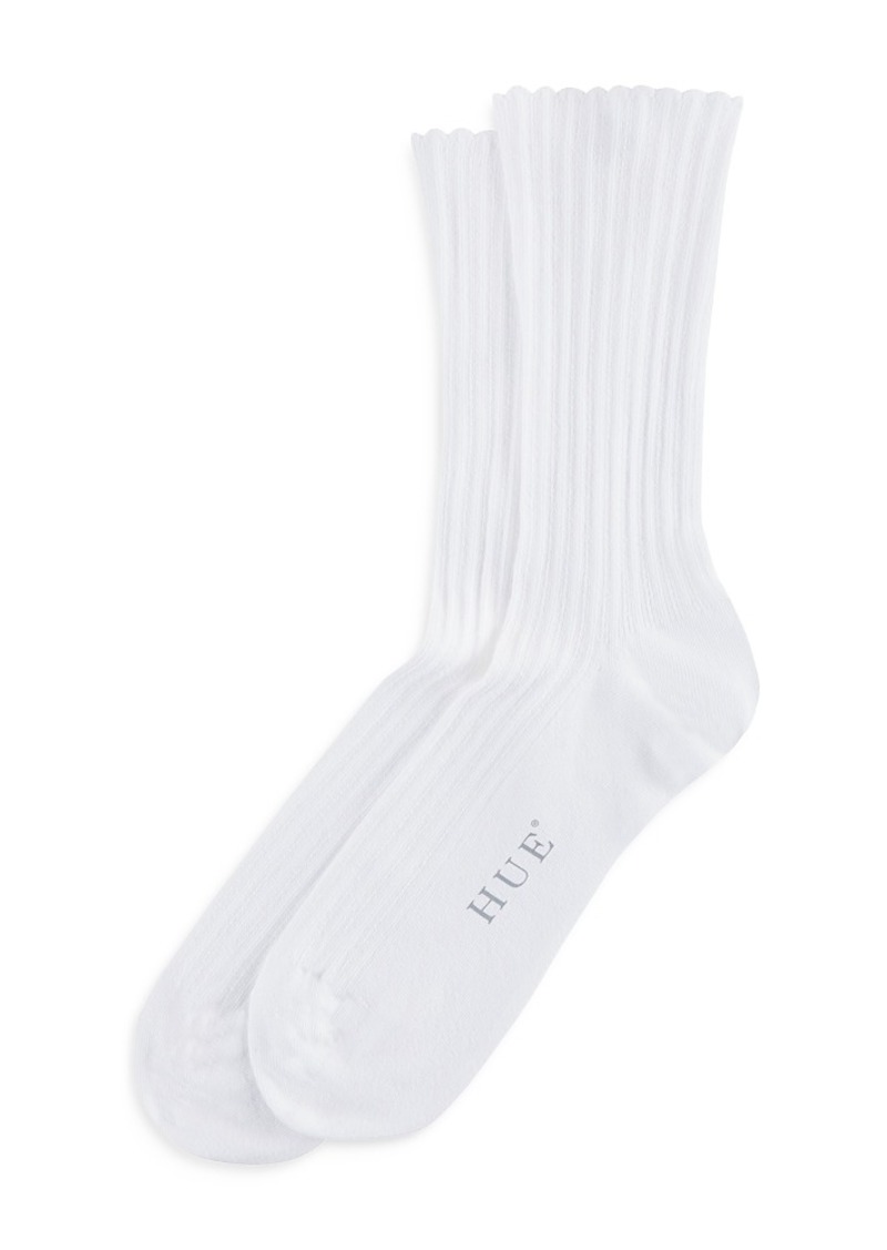 Hue Scalloped Pointelle Socks