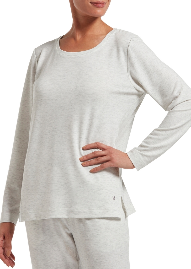 Hue Solid Long Sleeve Lounge T-Shirt - Whitesand Heather