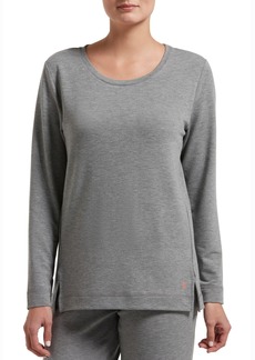 Hue Solid Long Sleeve Lounge T-Shirt - Med. Grey Heather