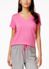 Hue Women's Sleepwell Solid S/S V-Neck T-Shirt with Temperature Regulating Technology - Pink