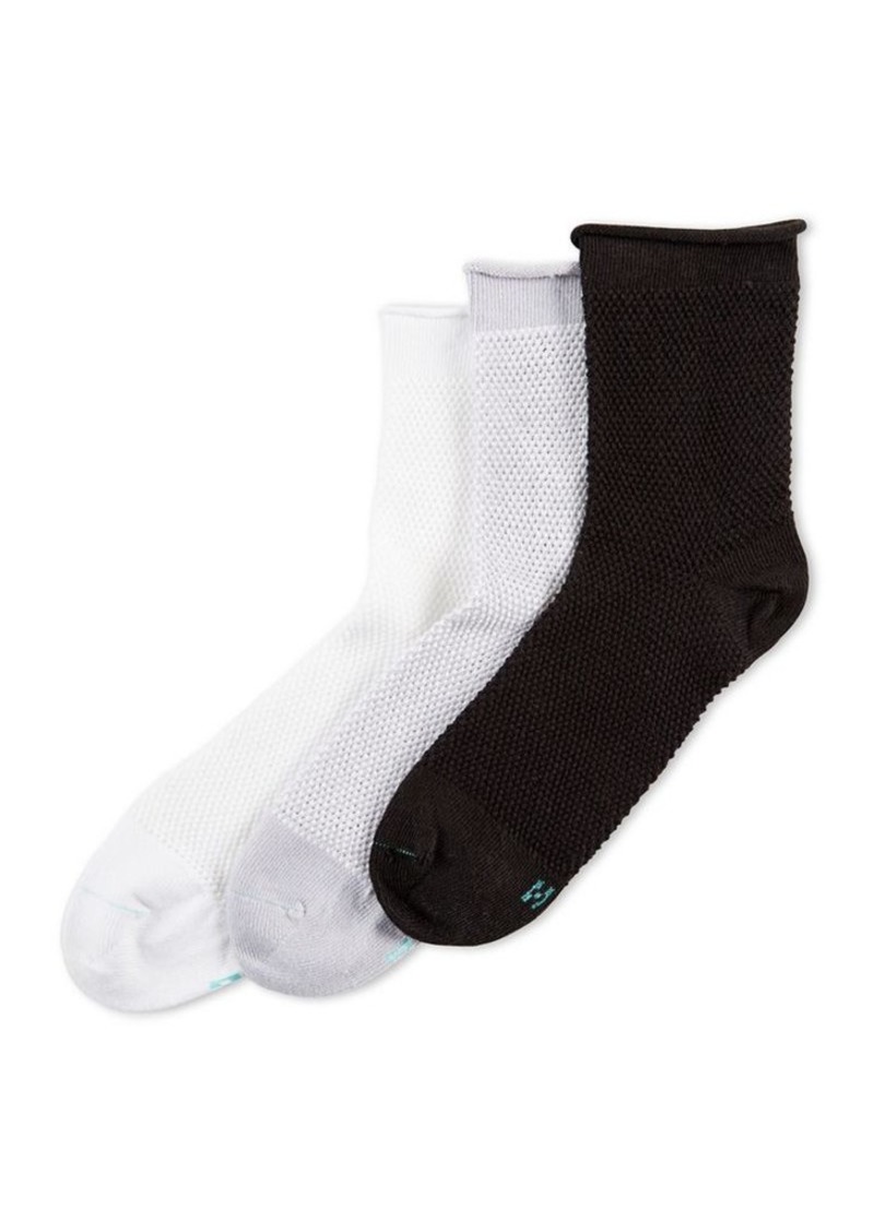 Hue Hue Three-Pack Mesh Roll-Top Crew Socks | Misc Accessories