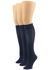 Hue Women's 3-Pk. Soft Opaque Knee-High Socks - Navy Pack