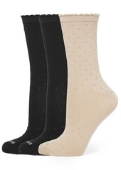 Hue Women's 3-Pk. Textured Dot Scalloped Crew Socks - Asst 3