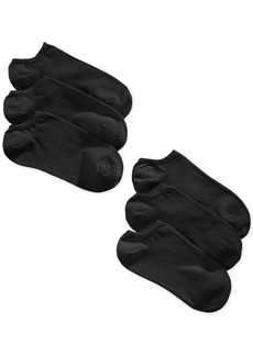 Hue Women's 6 Pack Cotton No Show Socks - Black