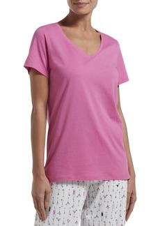 HUE Women's Basic Short Sleeve V-Neck T-Shirt for Lounging Or Sleeping Made with Temperature Regulating Technology