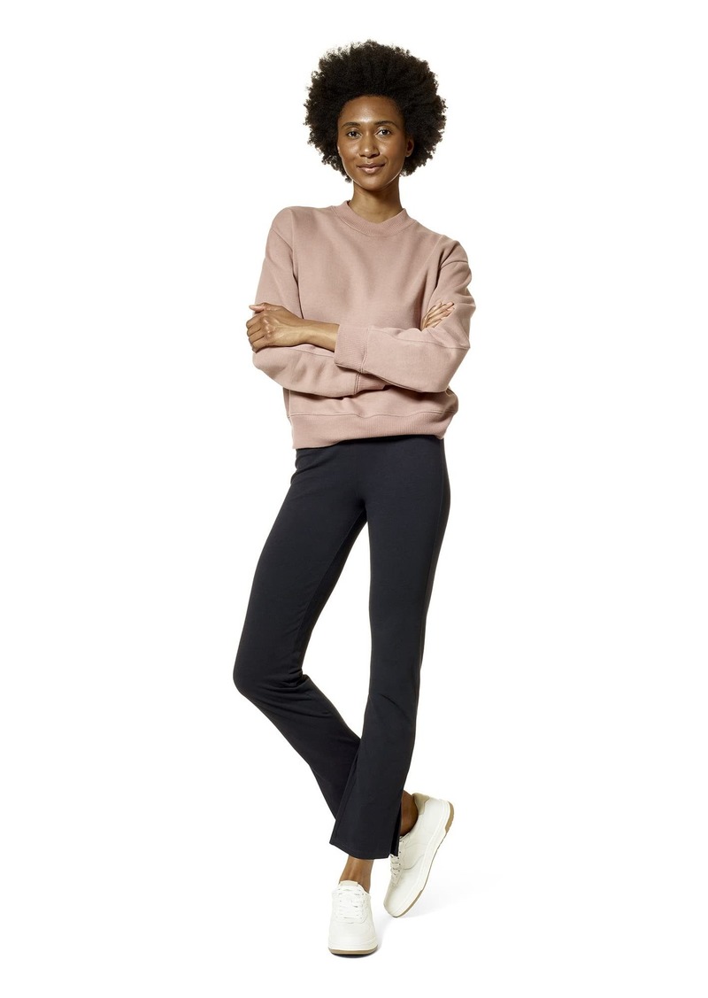 HUE Women's Cotton Fashion Leggings Black-Jazz Pant with Side Slits