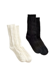 HUE Women's Cable Ribbed Boot Socks 2-Pack