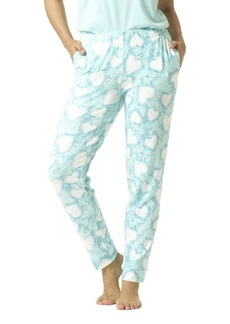 HUE Women's Comfy Cozy Jogger Sleep Lounge Pajama Pants with Pockets Plume-Tie Dye Heart