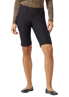 Hue Women's Cuffed Essential Pull-On Denim Shorts - Black