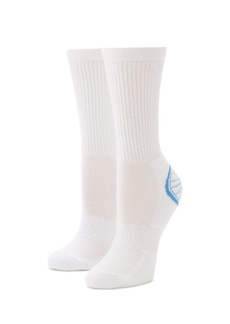 HUE Women's Eco Sport Crew Sock Cycling White-2 Pair Pack