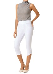 Hue Women's Game Changing Tulip-Hem Denim Capri Leggings - White