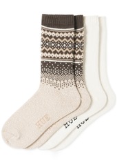 Hue Women's Geo Fair Isle Boot Socks, Pack of 2 - Brown