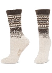 Hue Women's Geo Fair Isle Boot Socks, Pack of 2 - Brown