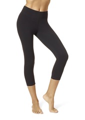 Hue Women's Plus-size Ultra Capri Leggings with Wide Waistband Sockshosiery -black