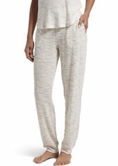 HUE Women's Knit Long Pajama Sleep Pant with Cuffs Off White-Space Dye