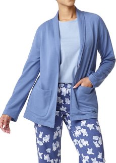 HUE Women's Lounge Button Front Blazer Robe