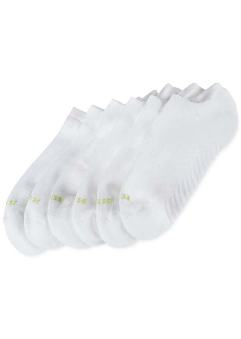 Hue Women's Massaging No Show 6 Pack Socks - White