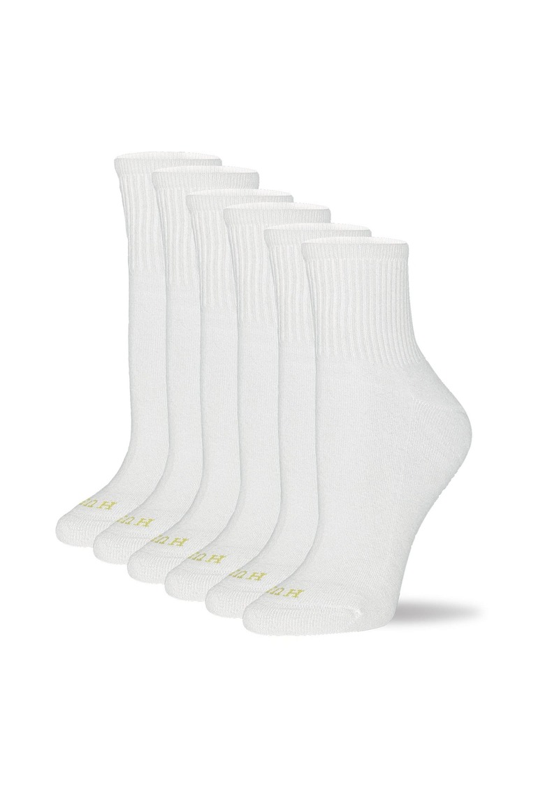 Hue Women's Mini Crew Sock 6-Pack White