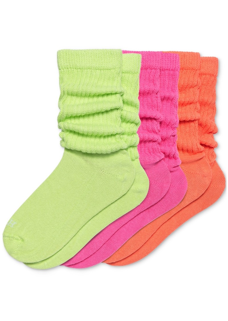 Hue Women's Neon 3-Pk. Slouch Socks - Neon Pack