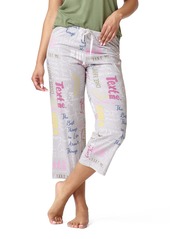 HUE Women's Plus Printed Knit Capri Pajama Sleep Pant