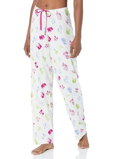 HUE Women's Printed Knit Long Pajama Sleep Pant Jet Stream-Pug Shots