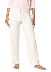 HUE Women's Plus Printed Knit Long Pajama Sleep Pant Sugar Swizzle-Cheetah Dot