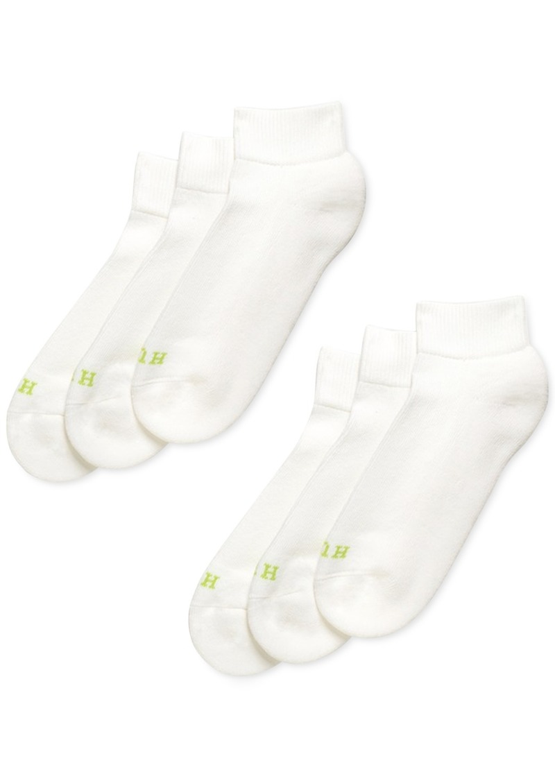 Hue Women's Quarter Top 6 Pack Socks - White