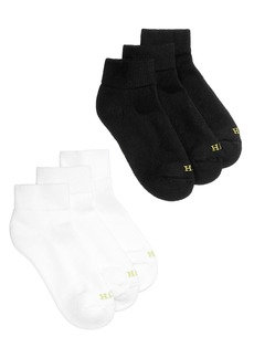 Hue Women's Quarter Top 6 Pack Socks - Black/Multi