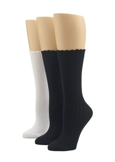 HUE Women's Scalloped Pointelle Sock